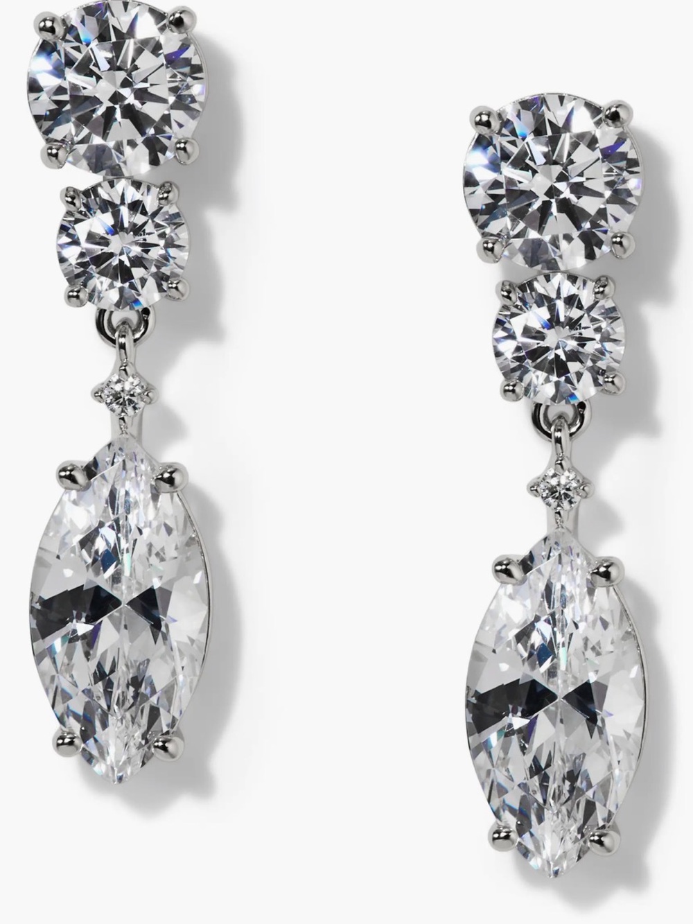 ✨ Nadri Marquise Drop Earrings – Silver Crystal ✨ NWT
